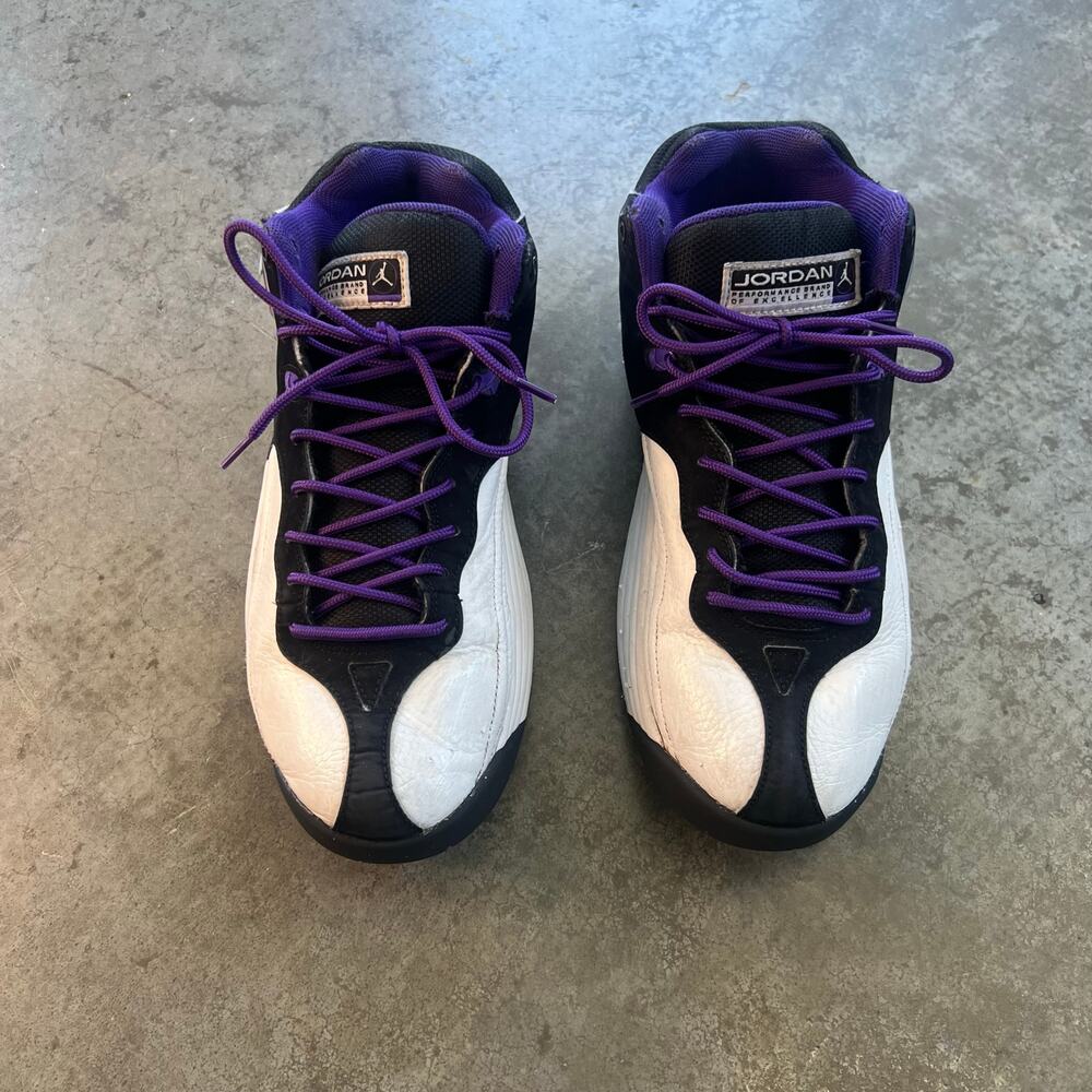 Jordan Pro Strong White Court Purple Size 8 Retro Basketball Sneaker - Picture 4 of 8